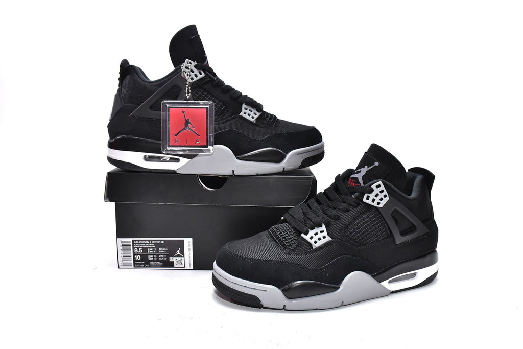 Air Jordan 4 Retro "Black Canvas" Shoes Sneakers