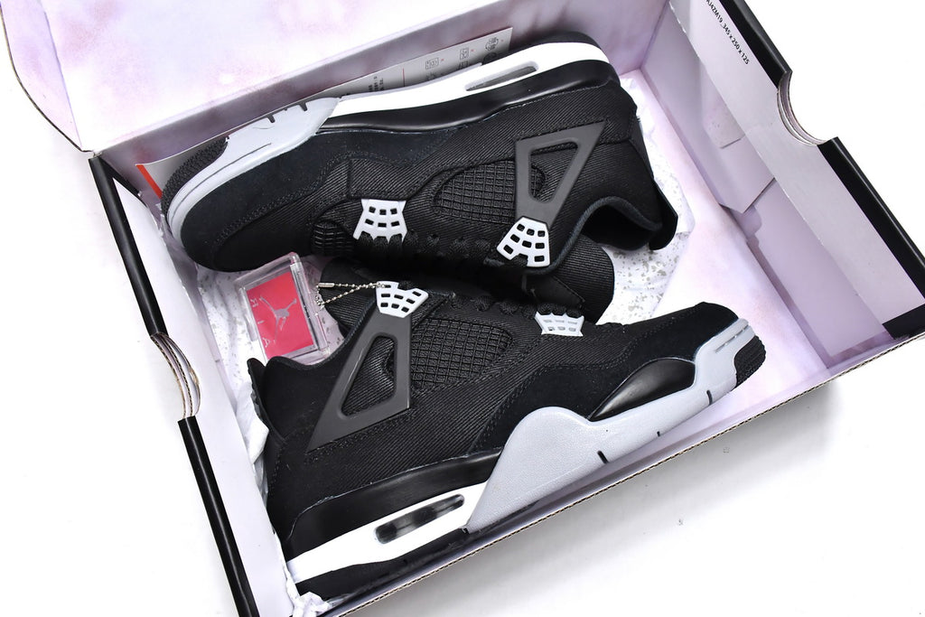 Air Jordan 4 Retro "Black Canvas" Shoes Sneakers