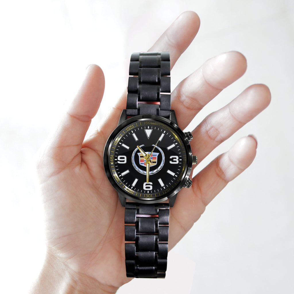 Cadillac Car Logo Black Stainless Steel Watch