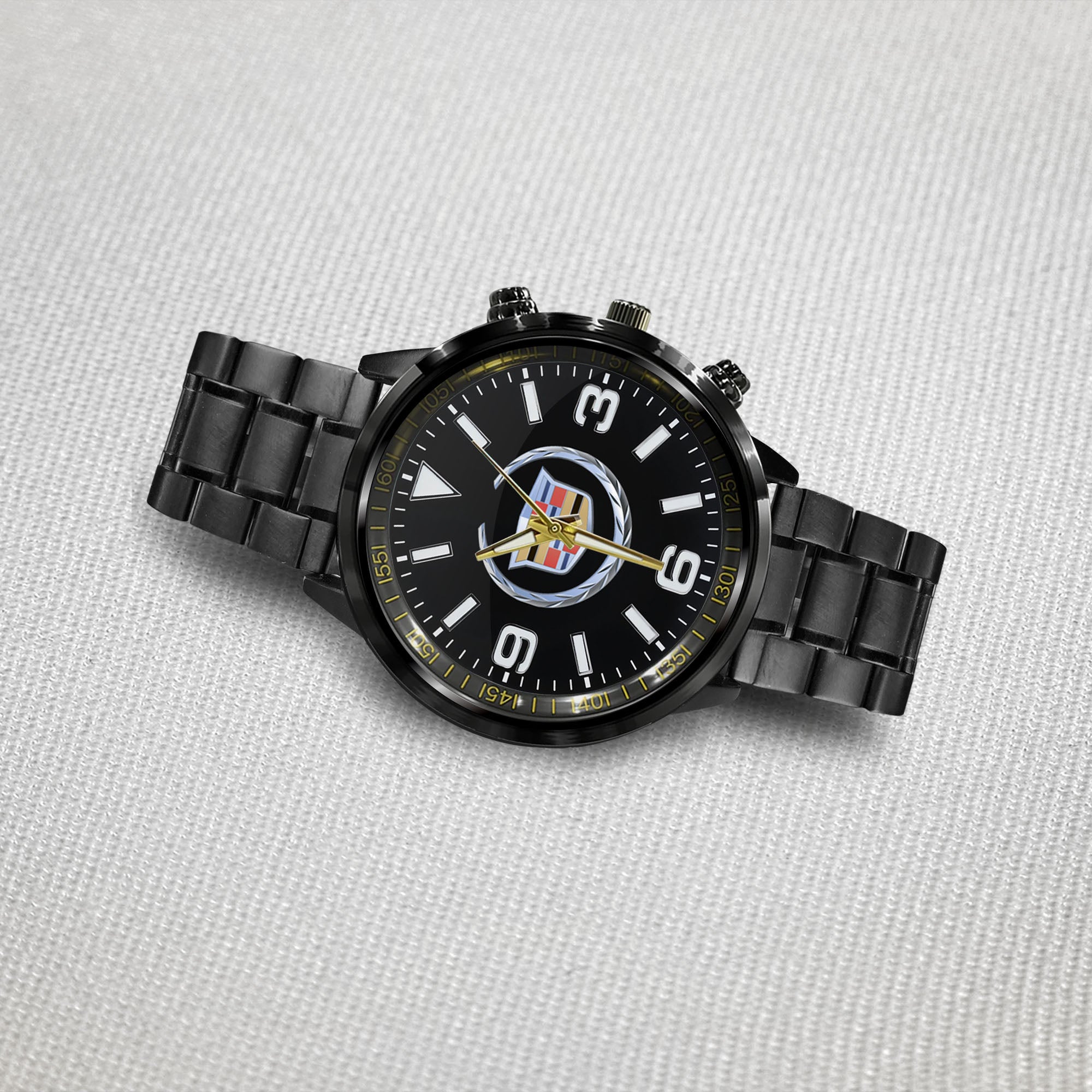 Cadillac Car Logo Black Stainless Steel Watch
