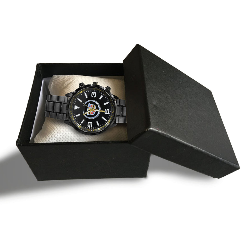 Cadillac Car Logo Black Stainless Steel Watch