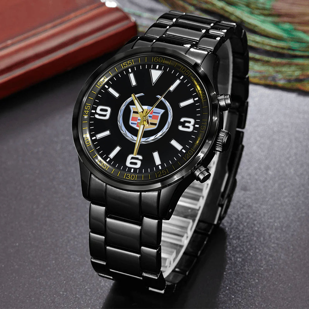 Cadillac Car Logo Black Stainless Steel Watch