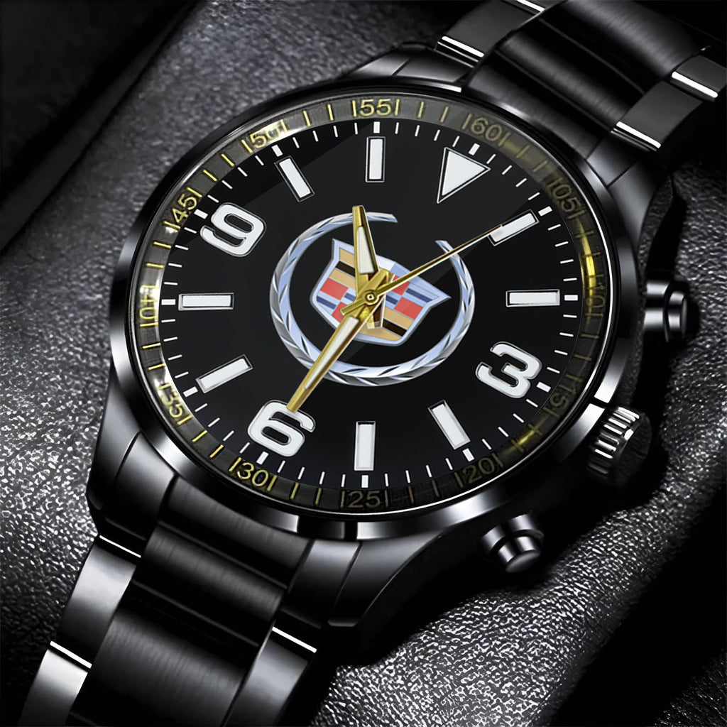 Cadillac Car Logo Black Stainless Steel Watch