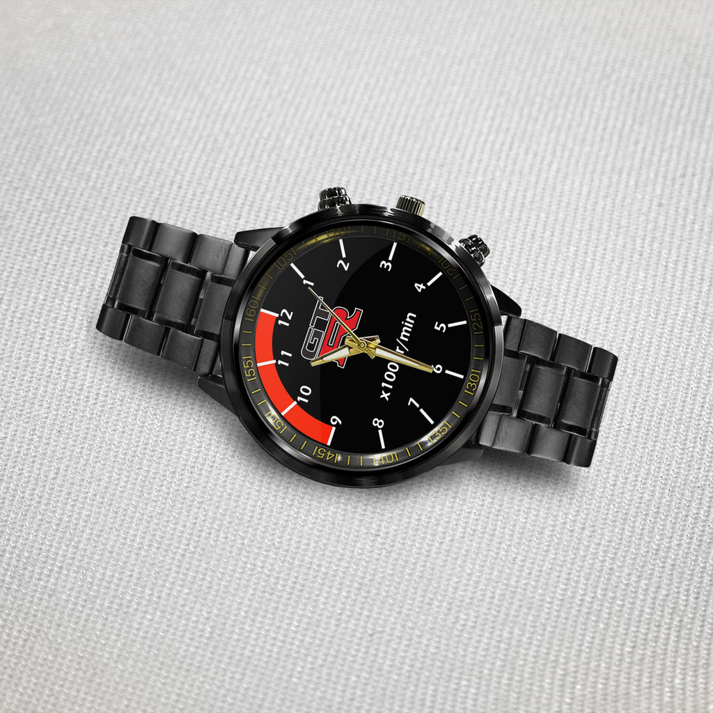 Nissan Skyline GTR Cluster Logo Black Stainless Steel Watch