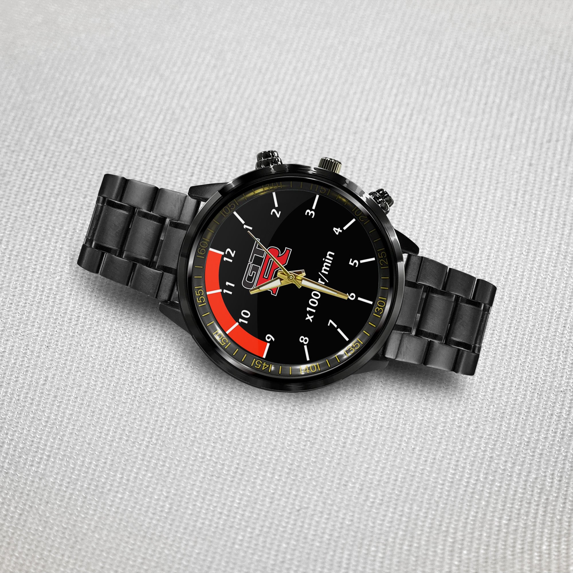 Nissan Skyline GTR Cluster Logo Black Stainless Steel Watch