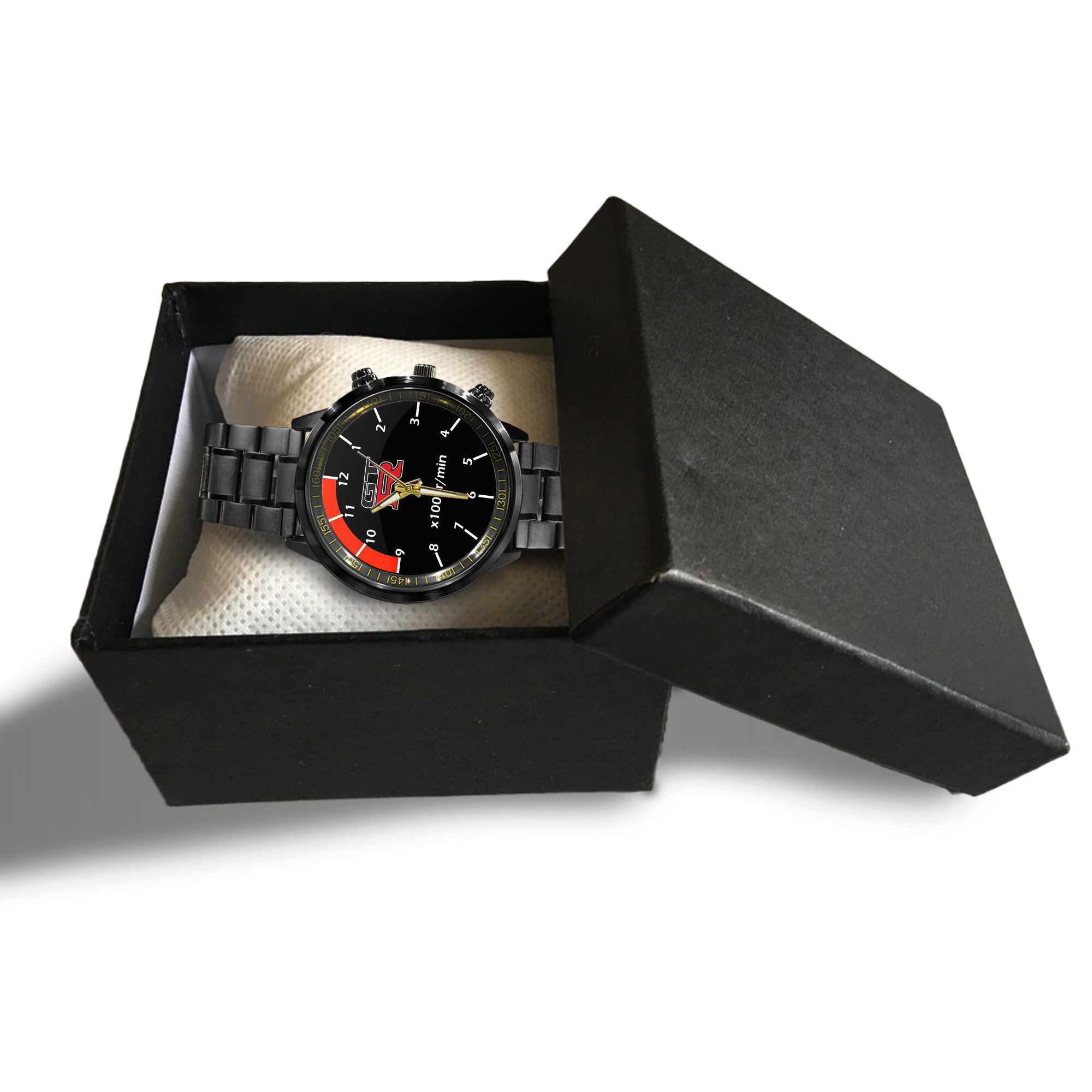 Nissan Skyline GTR Cluster Logo Black Stainless Steel Watch