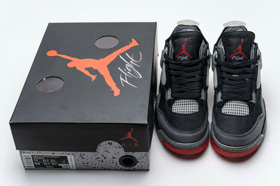 Off-White X Air Jordan 4 BRED Shoes Sneakers